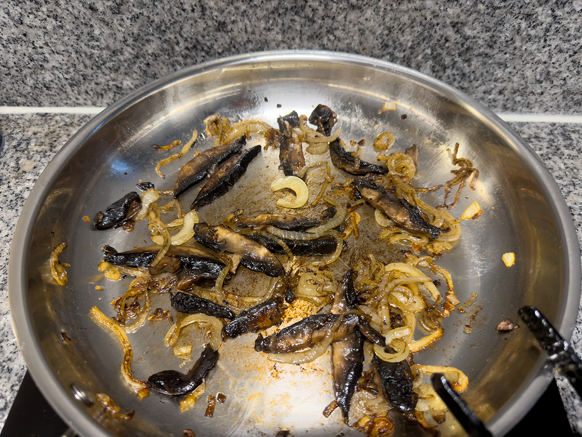 Stek lök och portabello