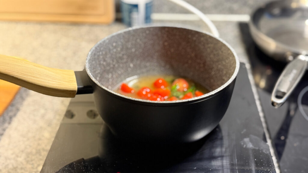 Kastrull i användning